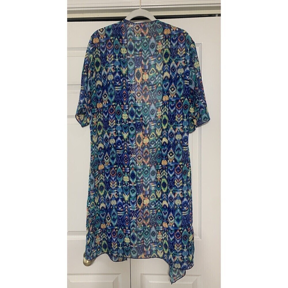 Lularoe Longline Sheer Kimono Duster Cardigan Multi Color Size M (X3) - Picture 6 of 7